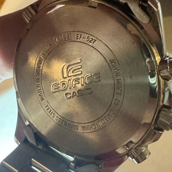 Casio Edifice Men's Quartz Chrono Silver-Tone Bracelet 45.5mm Watch EF527D-1AV - Picture 5 of 10